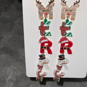 ☃️Festive Holiday Earrings with Snowman and Reindeer
